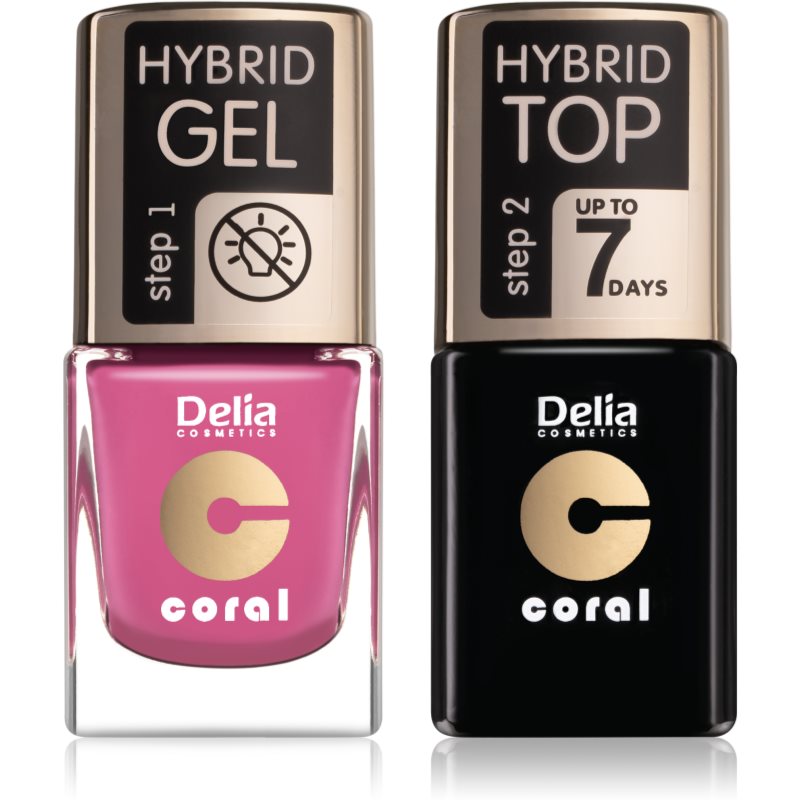 Delia Cosmetics Coral Nail Enamel Hybrid Gel kozmetični set za ženske odstín 05