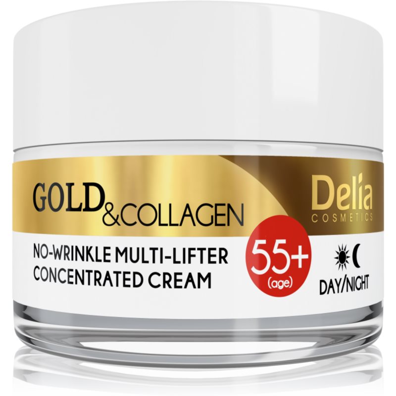 Delia Cosmetics Gold & Collagen 55+ creme antirrugas com efeito lifting 50 ml