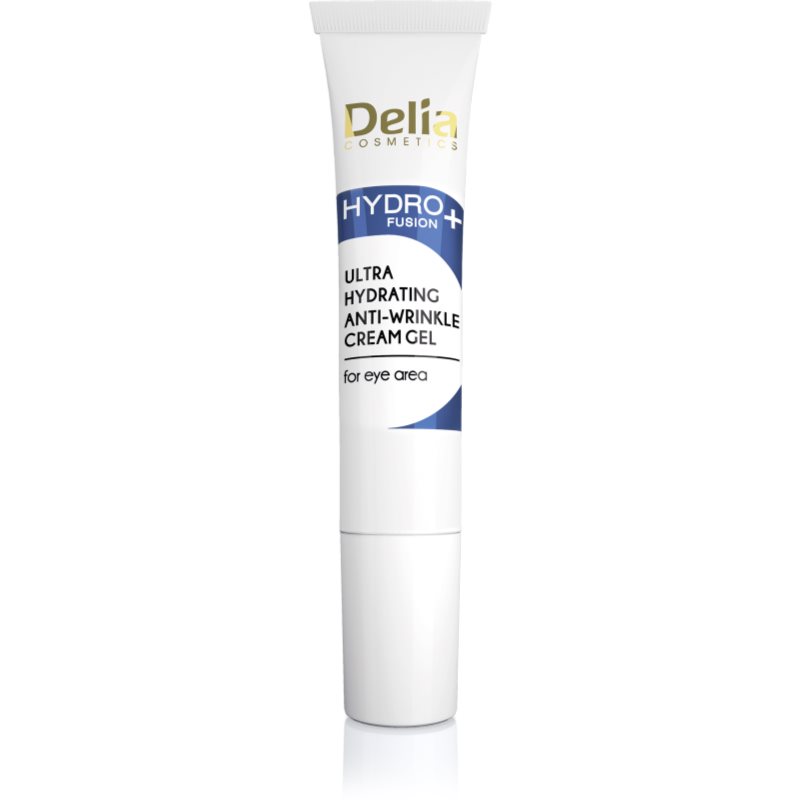 Delia Cosmetics Hydro Fusion + crema hidratante para contorno de ojos antiarrugas 15 ml