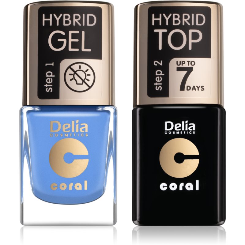 Delia Cosmetics Coral Nail Enamel Hybrid Gel Kosmetik-Set für Damen