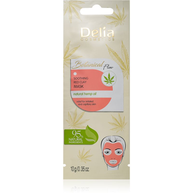 Delia Cosmetics Botanical Flow Hemp Oil pomirjajoča maska za obraz za občutljivo in razdraženo kožo 10 g