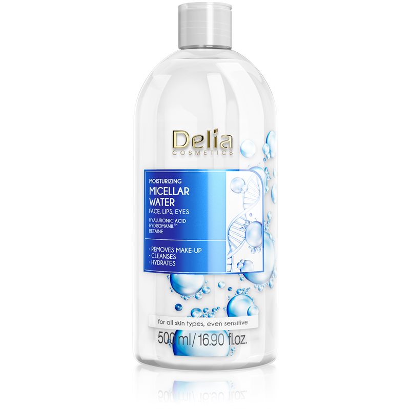 Delia Cosmetics Micellar Water Hyaluronic Acid agua micelar hidratante 500 ml