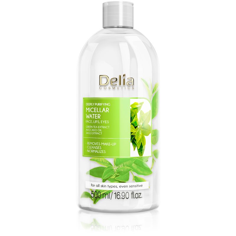 Delia Cosmetics Micellar Water Green Tea agua micelar limpiadora refrescante 500 ml