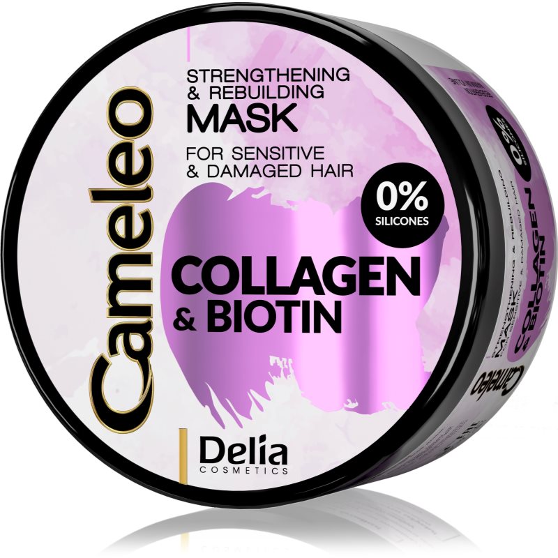 Delia Cosmetics Cameleo Collagen & Biotin mascarilla fortalecedora para cabello dañado y frágil 200 ml
