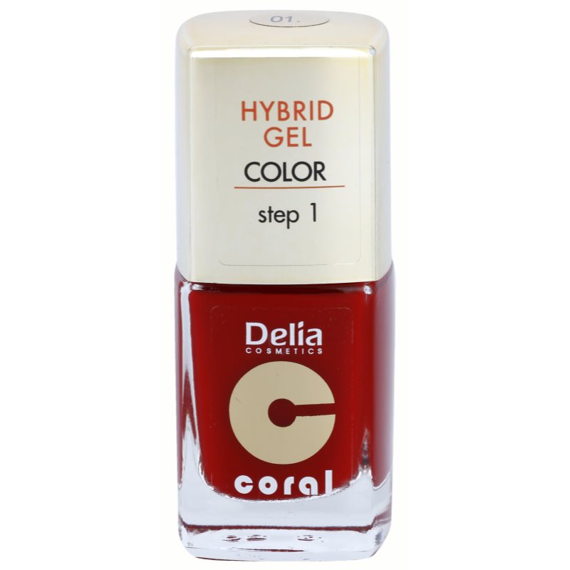 Delia Cosmetics Coral Nail Enamel Hybrid Gel verniz de gel para unhas tom 01  11 ml