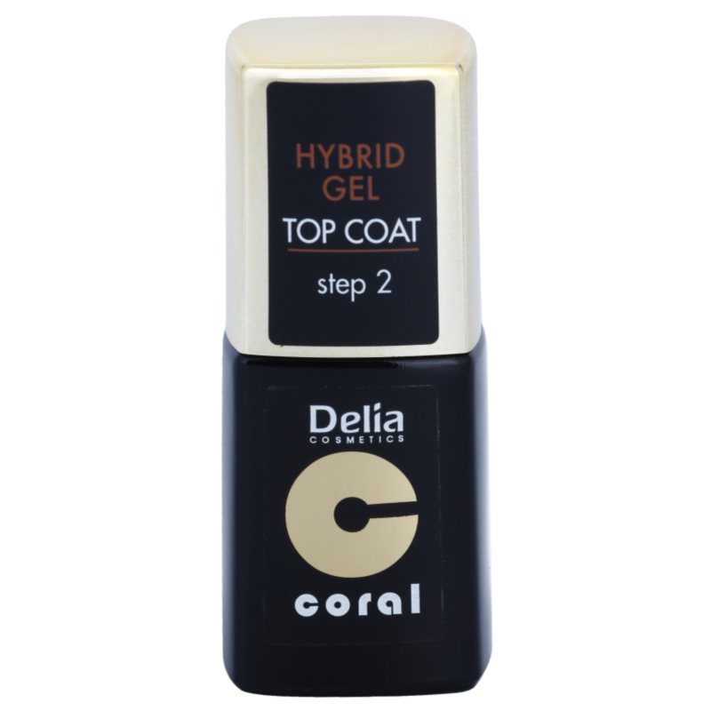 Delia Cosmetics Coral Nail Enamel Hybrid Gel żelowy lakier na paznokcie wierzchni 11 ml