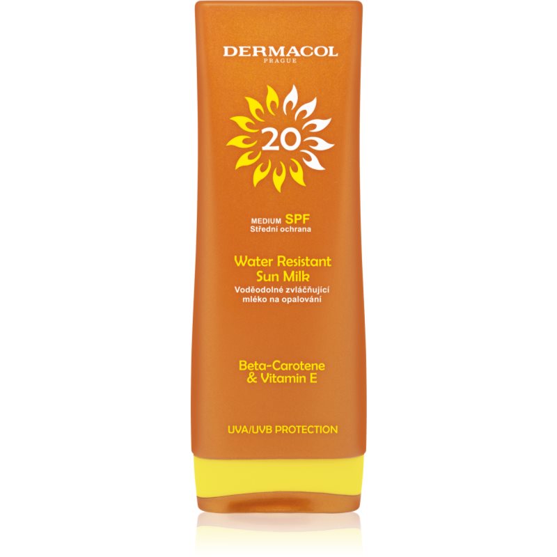 Dermacol Sun Water Resistant wasserfeste Sonnenmilch mit Betakarotin SPF 20 200 ml