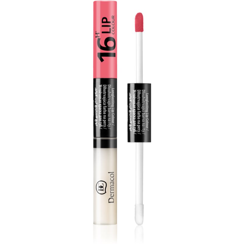 Dermacol 16H Lip Colour zweiphasige, langanhaltende Farbe und Gloss für die Lippen Farbton 01  4,8 g
