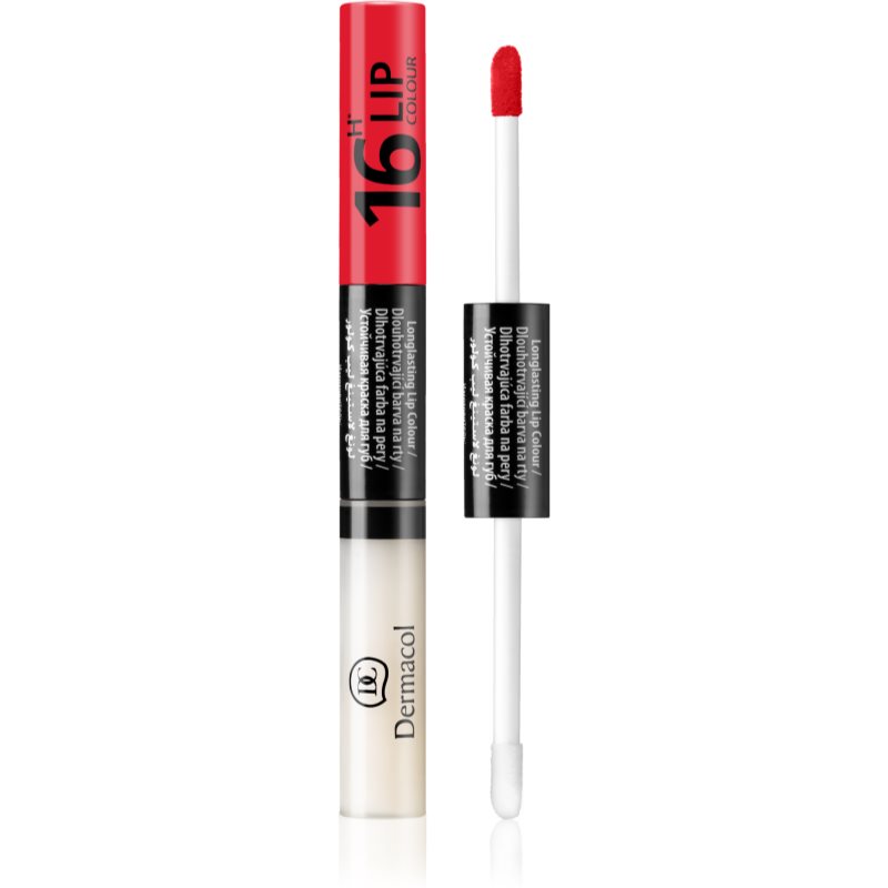 Dermacol 16H Lip Colour zweiphasige, langanhaltende Farbe und Gloss für die Lippen Farbton 02  4,8 g