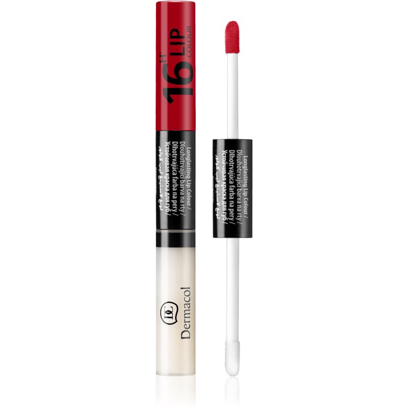 Dermacol 16H Lip Colour zweiphasige, langanhaltende Farbe und Gloss für die Lippen Farbton 03  4,8 g