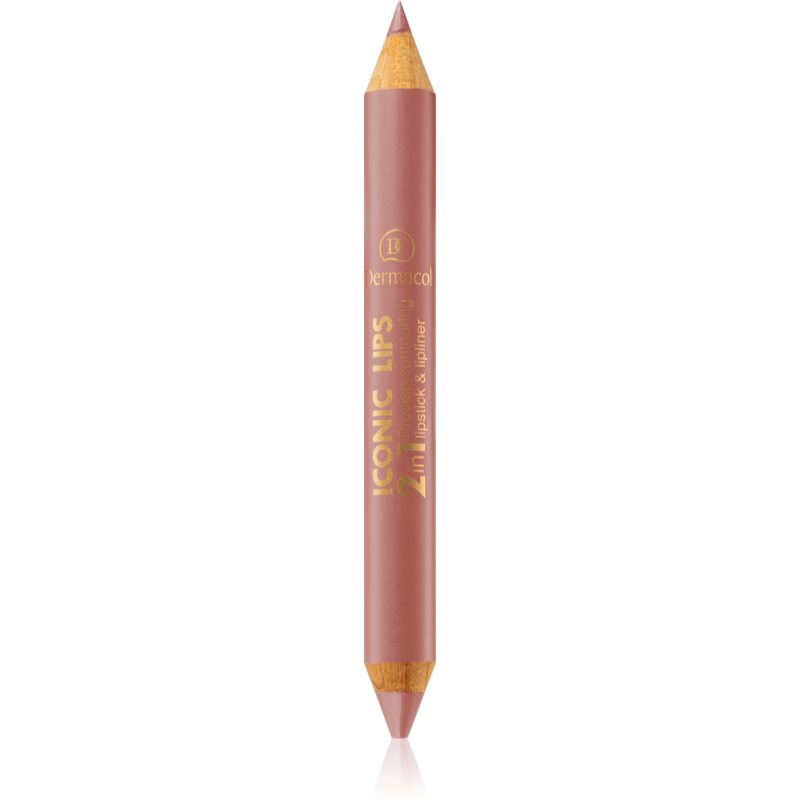 Dermacol Iconic Lips lápis de contorno e batom para os lábios 2 em 1 tom 01