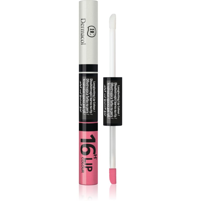 Dermacol 16H Lip Colour zweiphasige, langanhaltende Farbe und Gloss für die Lippen Farbton č.27 4,8 g