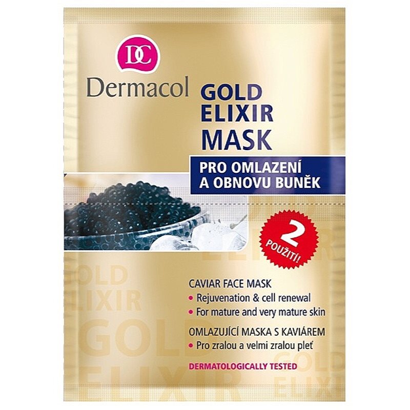Dermacol Gold Elixir maska za obraz s kaviarjem 2x8 g