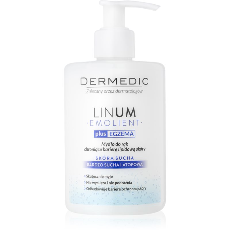 Dermedic Linum Emolient jabón de manos para proteger la barrera hidrolipídica 300 ml