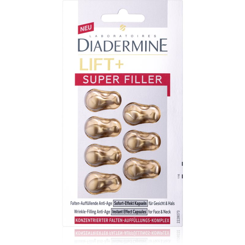 Diadermine Lift+ Super Filler cuidado refirmante instantâneo em cápsulas 7 un.