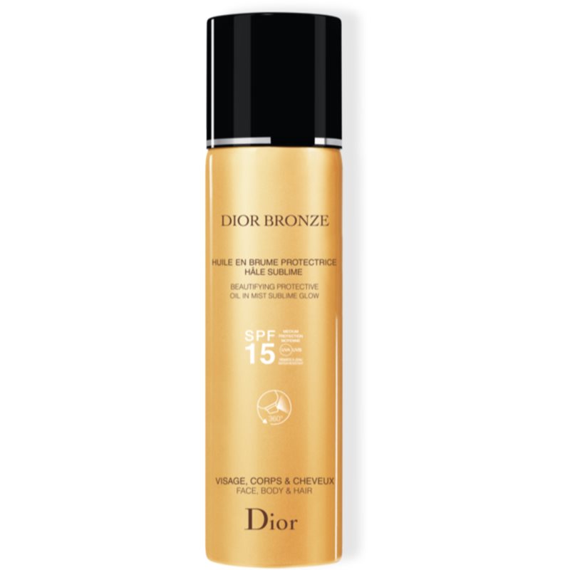 Dior Dior Bronze Oil in Mist olejek do opalania do ciała i włosów w sprayu SPF 15 125 ml