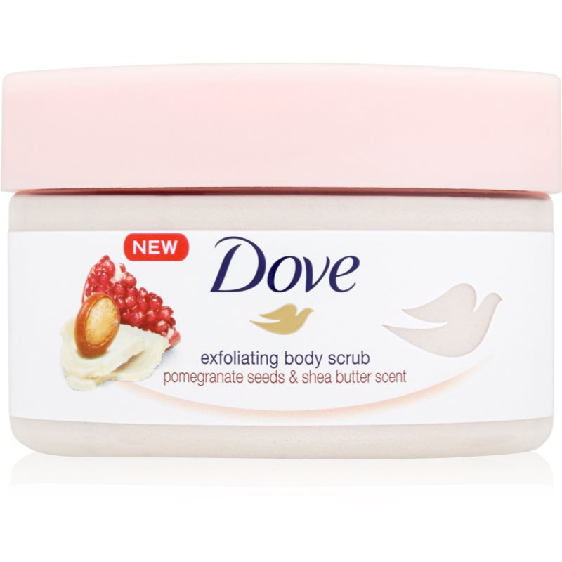 Dove Exfoliating Body Scrub Pomegranate Seeds & Shea Butter negovalni piling za telo 225 ml