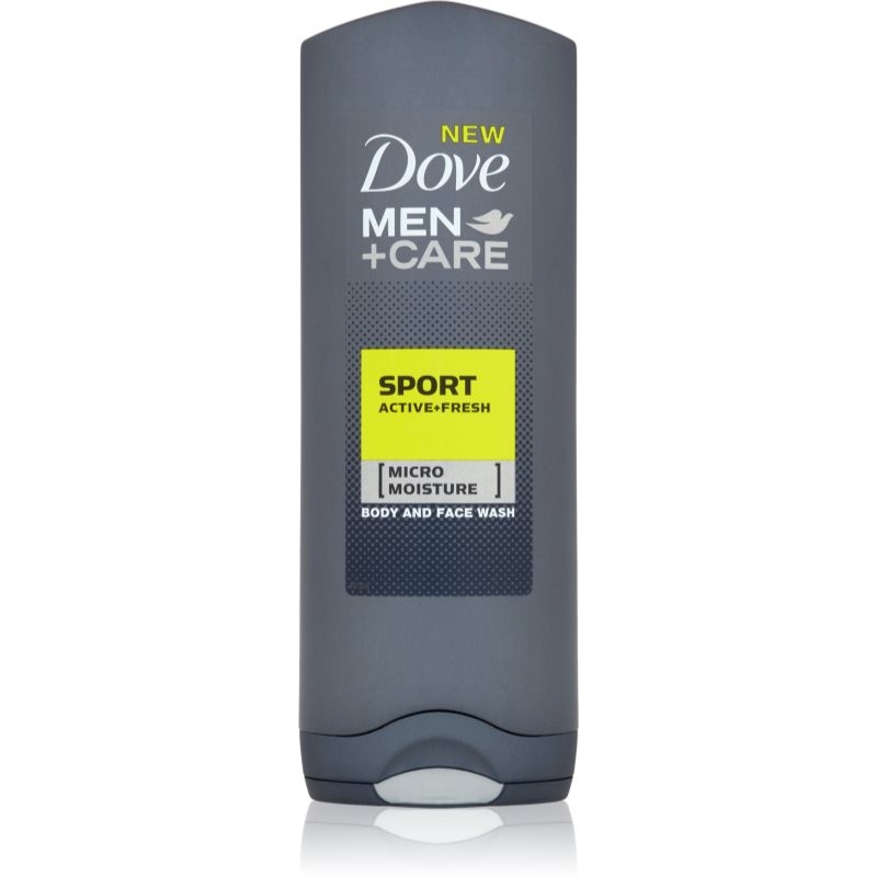 Dove Men+Care Active + Fresh gel za prhanje za telo in obraz 250 ml