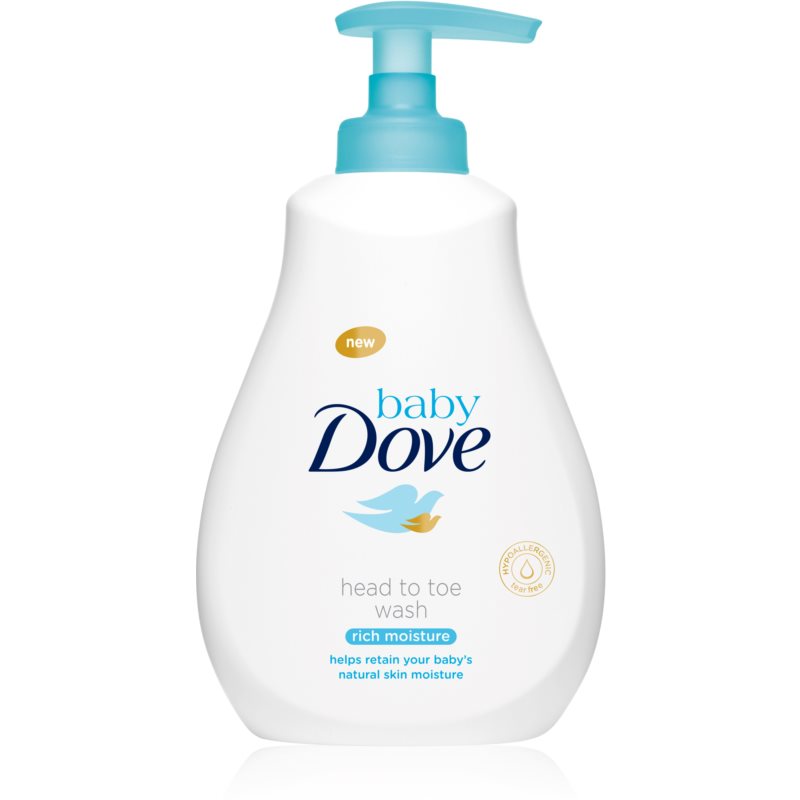 Dove Baby Rich Moisture gel za umivanje za telo in lase 200 ml