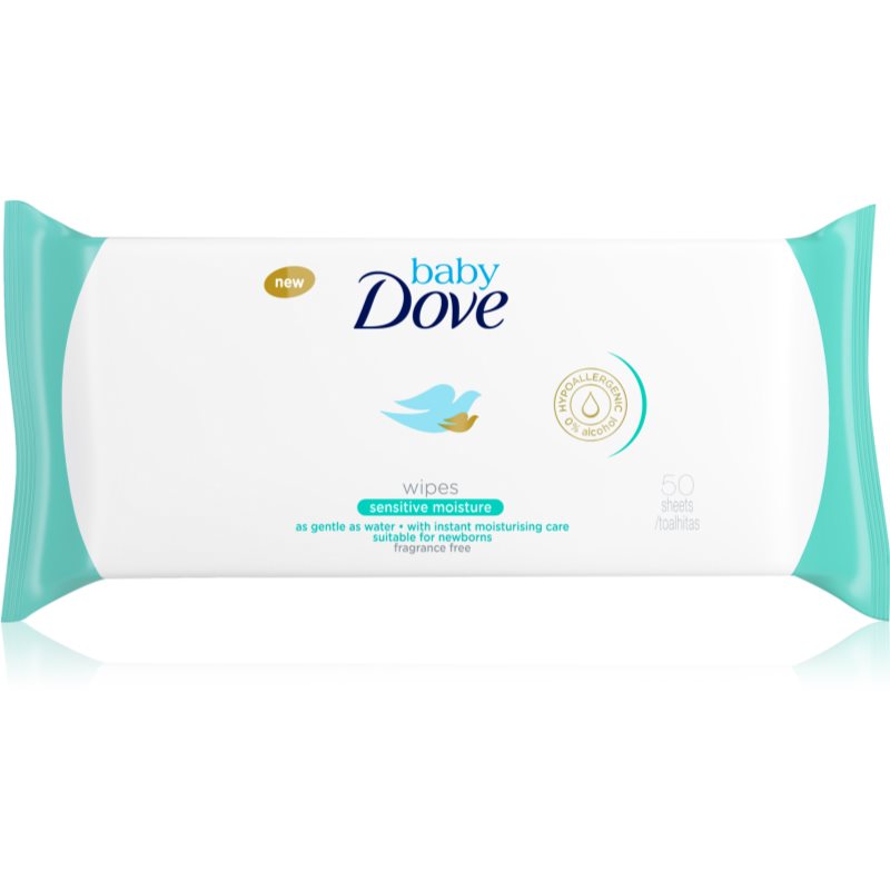 Dove Baby Sensitive Moisture мокри почистващи кърпички без алкохол 50 бр.