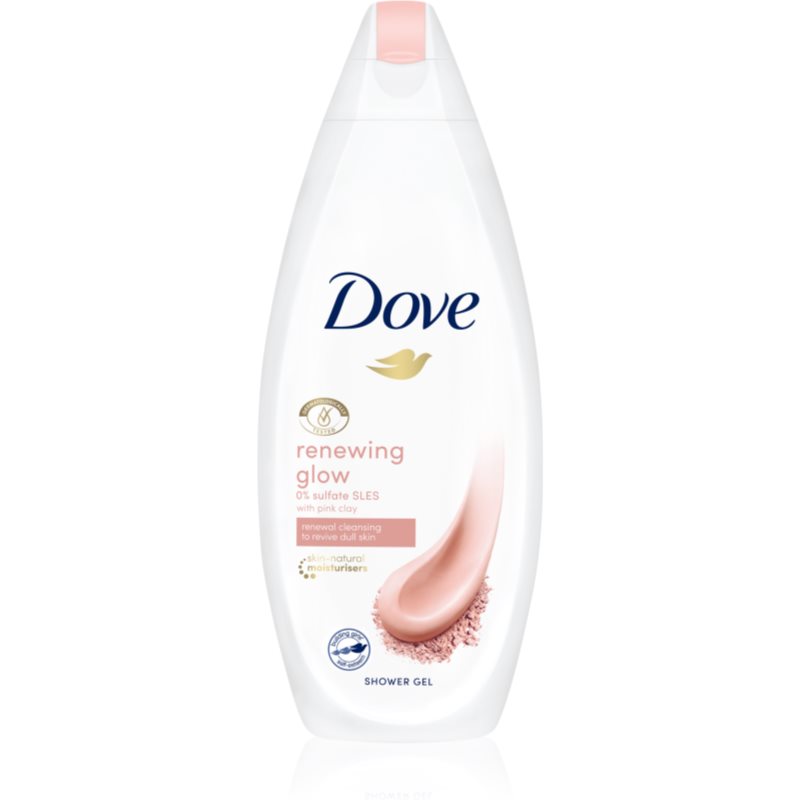 Dove Renewing Glow Pink Clay gel de banho nutritivo 250 ml