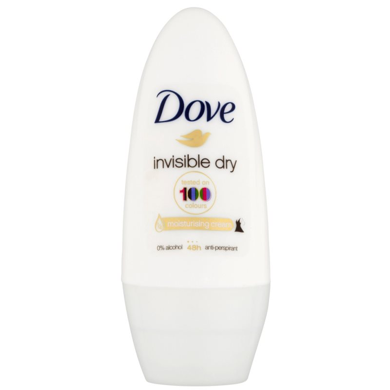 Dove Invisible Dry antitranspirante roll-on contra as manchas brancas 48 h 50 ml