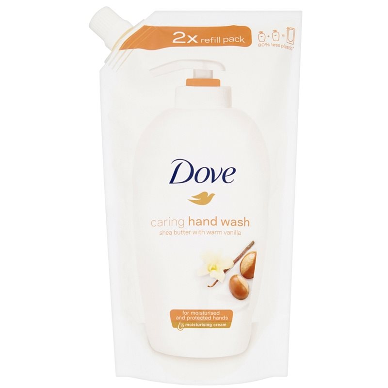 Dove Purely Pampering Shea Butter Flüssigseife Ersatzfüllung Karitébutter und Vanille 500 ml