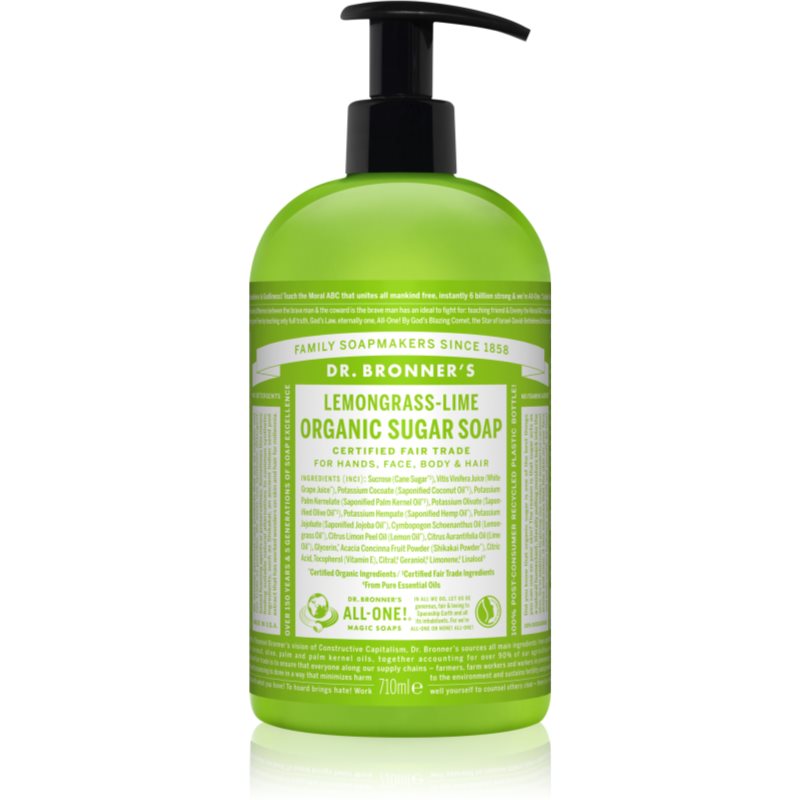 Dr. Bronner’s Lemongrass & Lime jabón líquido para cuerpo y cabello 710 ml