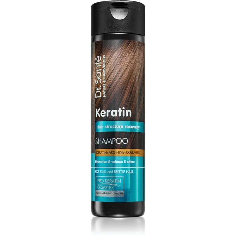 Dr. Santé Keratin regenerierendes und feuchtigkeitsspendendes Shampoo für brüchiges Haar ohne Glanz 250 ml