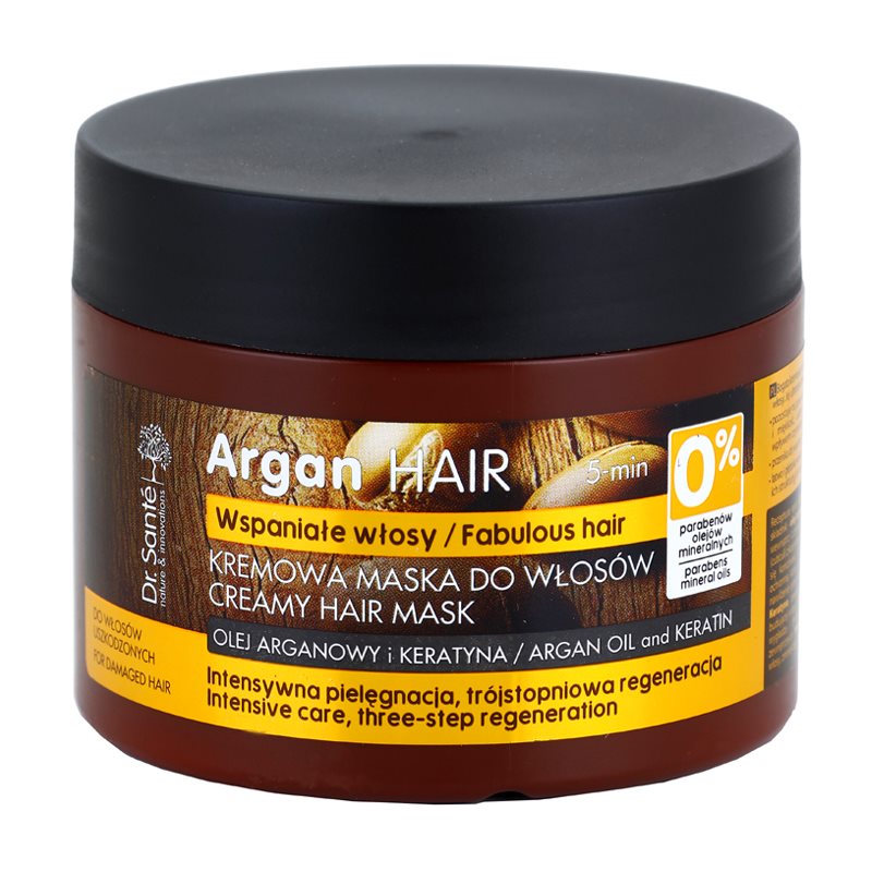 Dr. Santé Argan mascarilla textura crema para cabello maltratado o dañado 300 ml