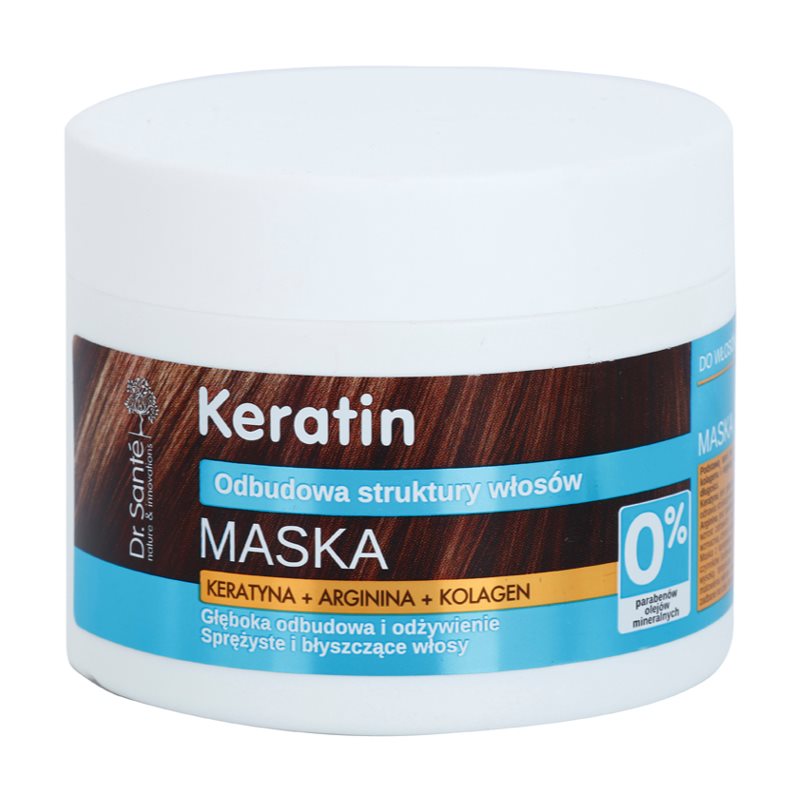 Dr. Santé Keratin máscara restauradora e nutritiva para cabelos quebradiços e sem brilho 300 ml
