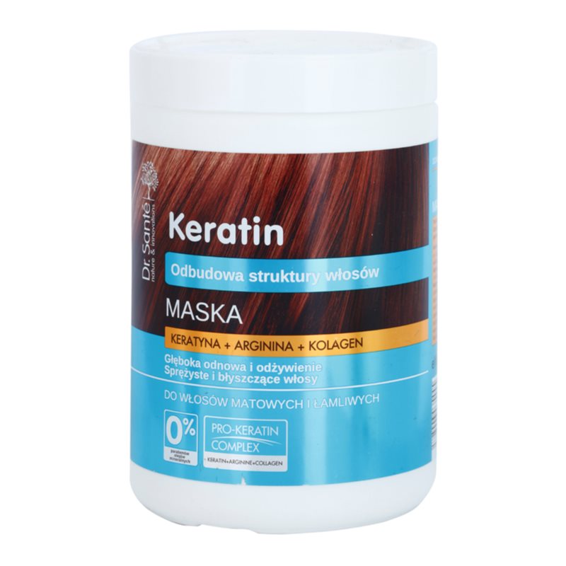 Dr. Santé Keratin mascarilla regeneradora y nutritiva para cabello quebradizo y sin brillo 1000 ml