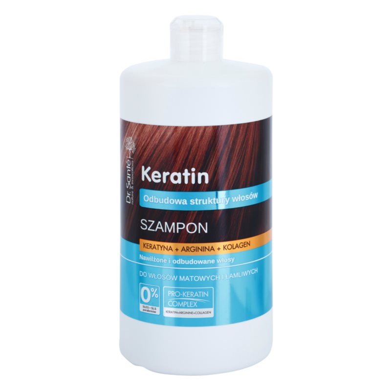 Dr. Sant� Keratin shampoing hydratant r�g�n�rant pour cheveux fragiles sans �clat 1000 ml