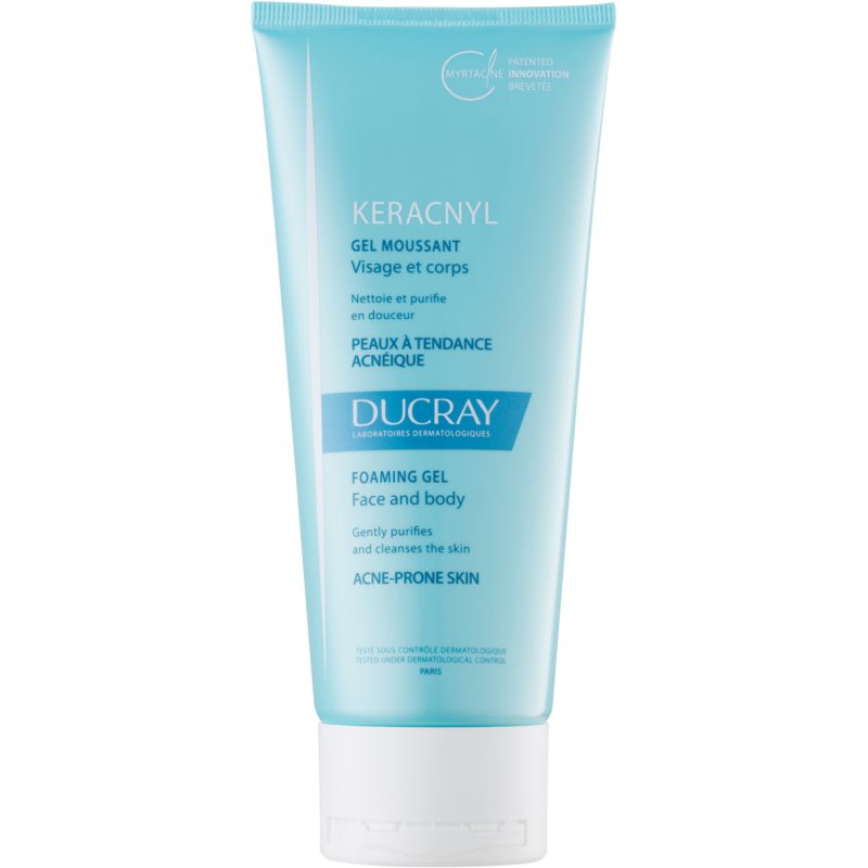 Ducray Keracnyl gel espumoso de limpeza para pele oleosa propensa a acne 200 ml