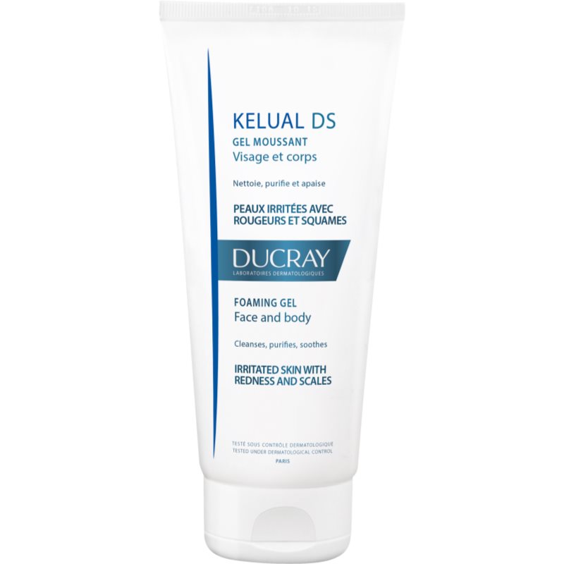 Ducray Kelual DS espuma em gel para lavar a pele irritada e sensível para rosto e corpo 200 ml