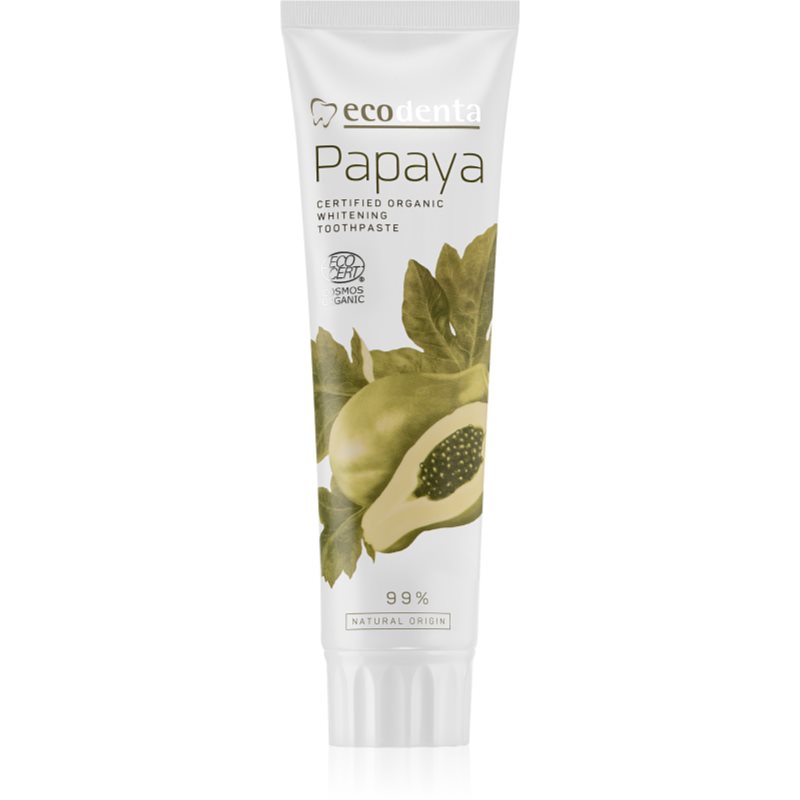 Ecodenta Cosmos Organic Papaya belilna zobna pasta s fluoridom 100 ml