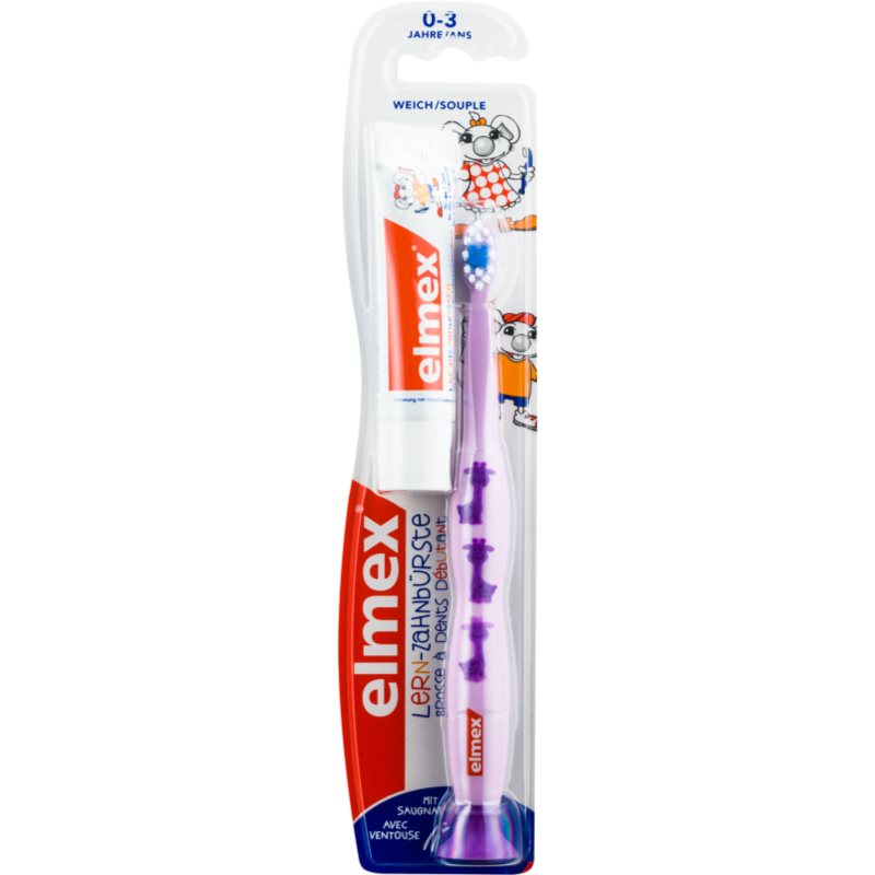 Elmex Caries Protection Kids escova de dentes suave para crianças + mini pasta de dentes 12 ml
