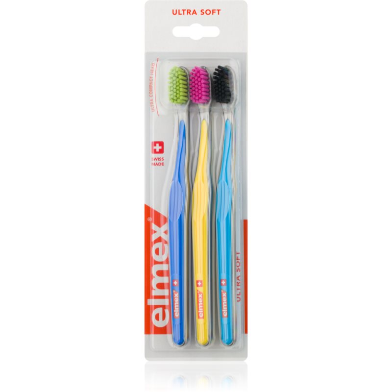 

Elmex Swiss Made зубні щітки ultra soft Blue + Yellow + Blue