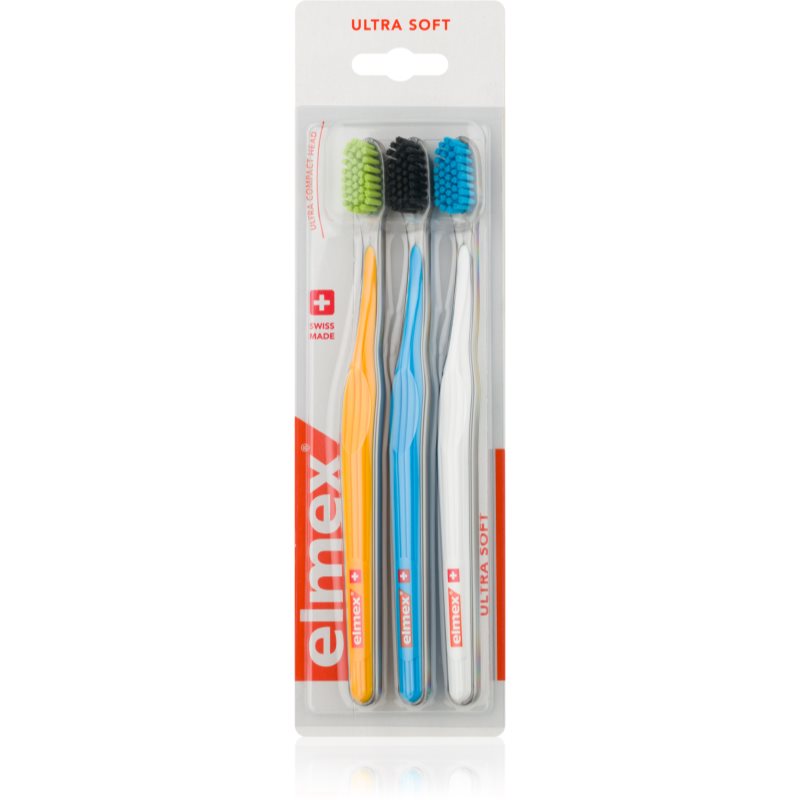 

Elmex Swiss Made зубні щітки ultra soft Orange + Blue + White