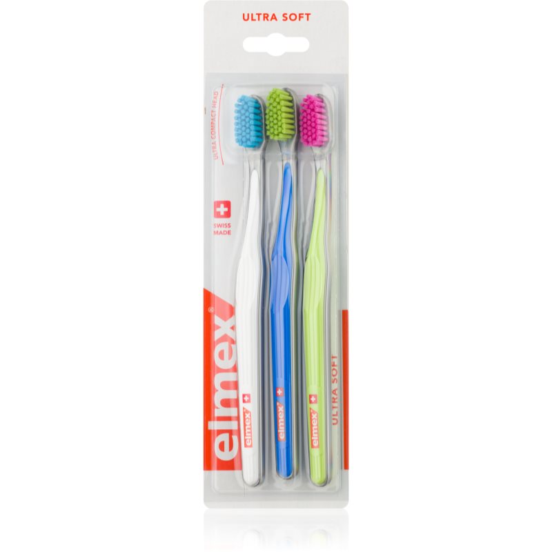 

Elmex Swiss Made зубні щітки ultra soft White, Blue, Green