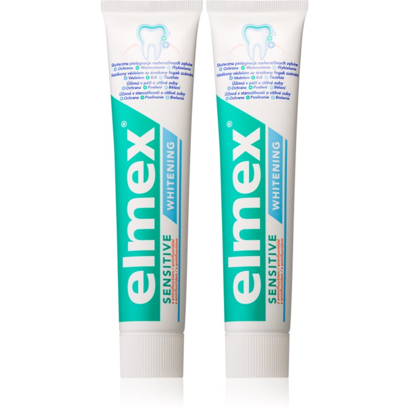 Elmex Sensitive Whitening pasta para dientes naturalmente más blancos 2 x 75 ml