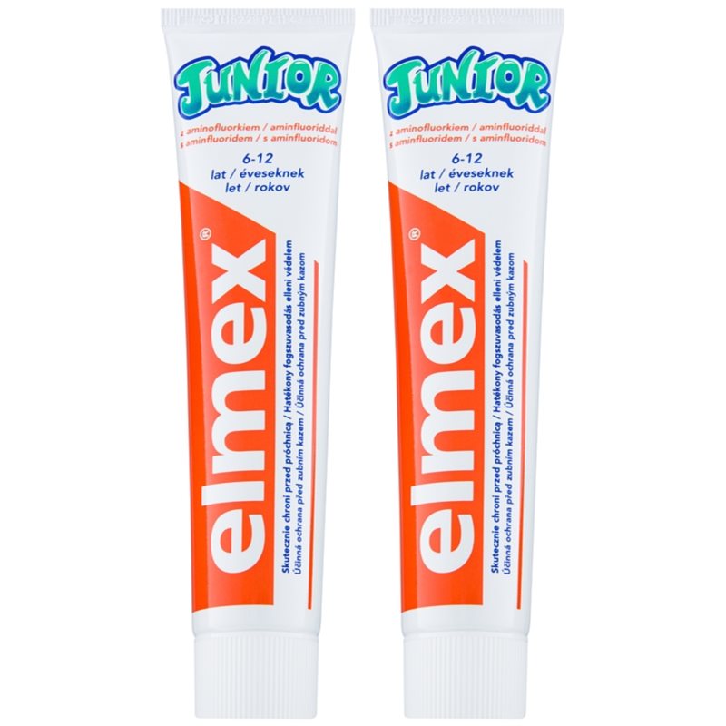 Elmex Junior 6-12 Years pasta de dientes para niños 2 x 75 ml