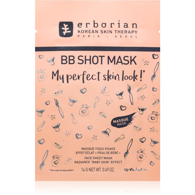 Erborian BB Shot Mask maseczka płócienna o działaniu rozjaśniającym 14 g