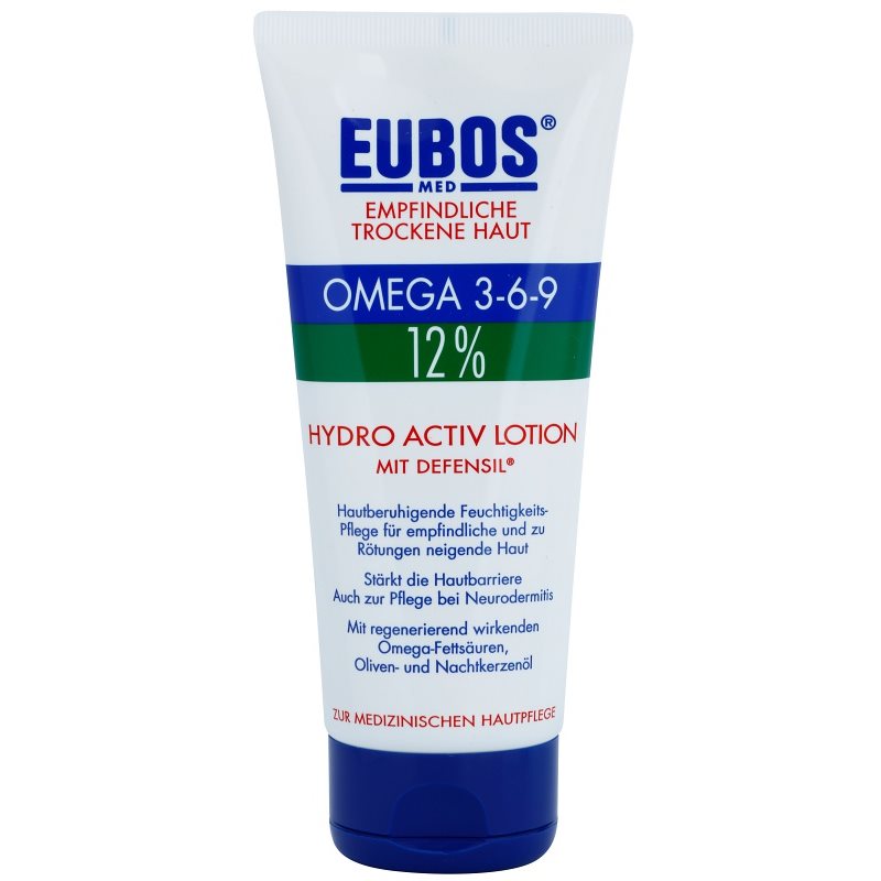 Eubos Sensitive Dry Skin Omega 3-6-9 12% bálsamo corporal para restaurar la barrera protectora de la piel con efecto hidratante de larga duración 200