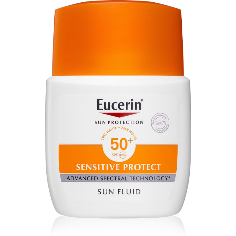 Eucerin Sun Sensitive Protect schützendes, mattes Fluid für das Gesicht SPF 50+ 50 ml