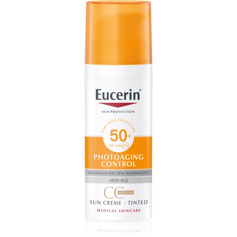 Eucerin Sun Photoaging Control cremă CC pentru bronzat SPF 50+ culoare Medium  50 ml