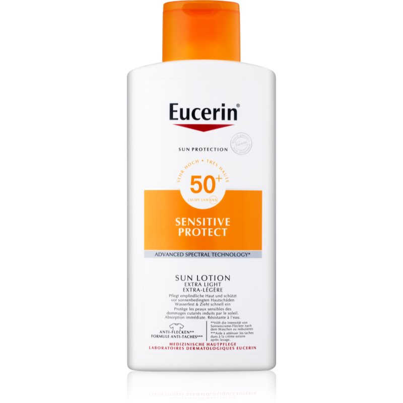 Eucerin Sun Sensitive Protect Protetor solar extra leve para o corpo SPF 50+ 400 ml