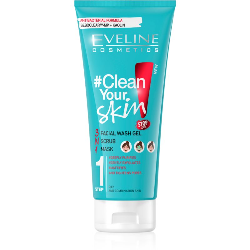 Eveline Cosmetics #Clean Your Skin čisticí gel 3 v 1 200 ml