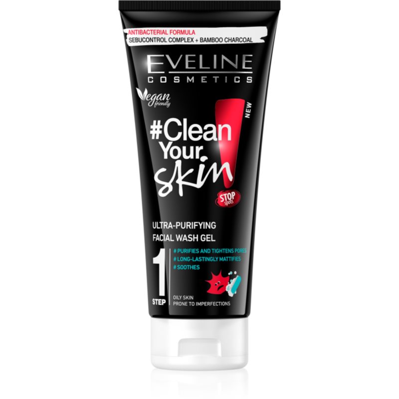Eveline Cosmetics #Clean Your Skin gel facial de limpeza para pele oleosa 200 ml