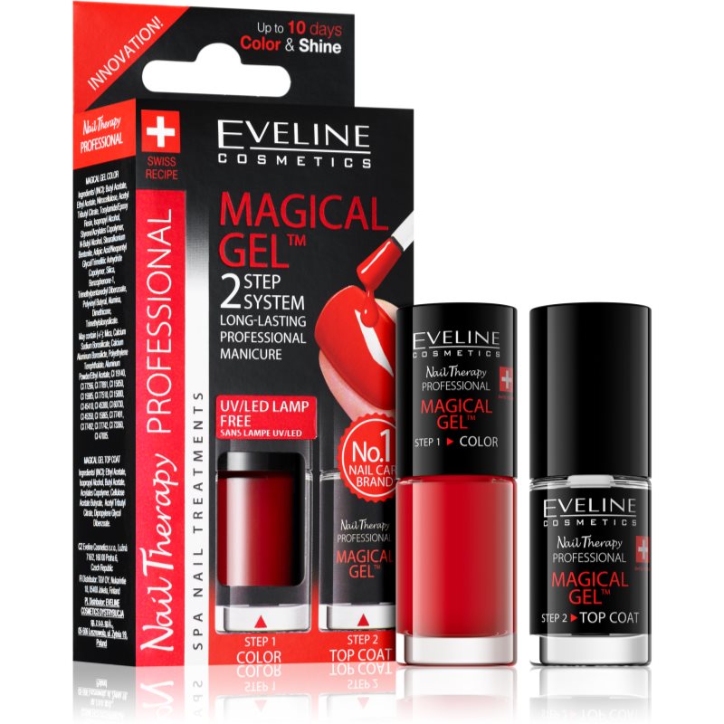 Eveline Cosmetics Nail Therapy Professional Gel-Lack für Fingernägel - keine UV/LED Lampe erforderlich Farbton 01 2 x 5 ml